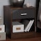Baxton Studio Hansel Modern 1-Drawer Dark Brown and Dark Grey Finished Nightstand 147-8258 - alternate 3